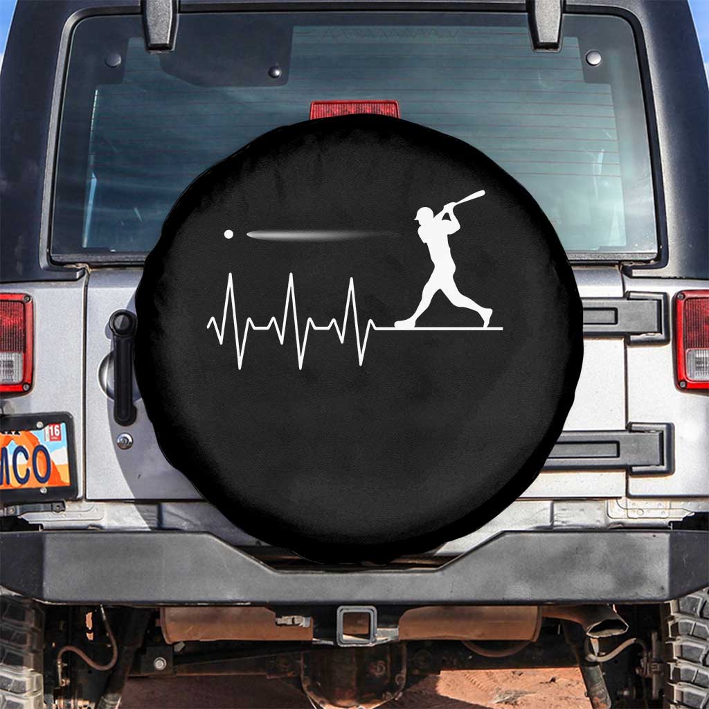 Baseball Heartbeat Line Spare Tire Cover Vintage Sports Lover Gift