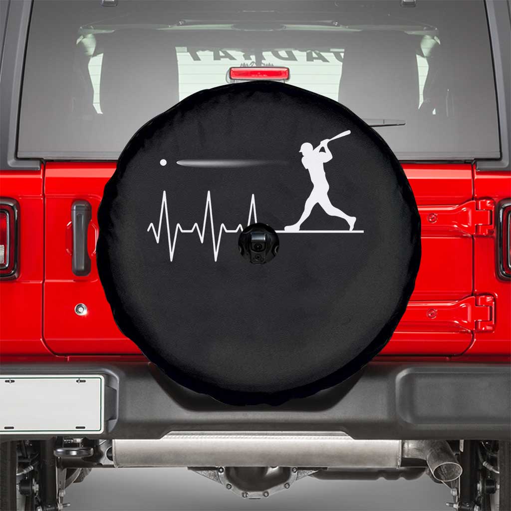Baseball Heartbeat Line Spare Tire Cover Vintage Sports Lover Gift