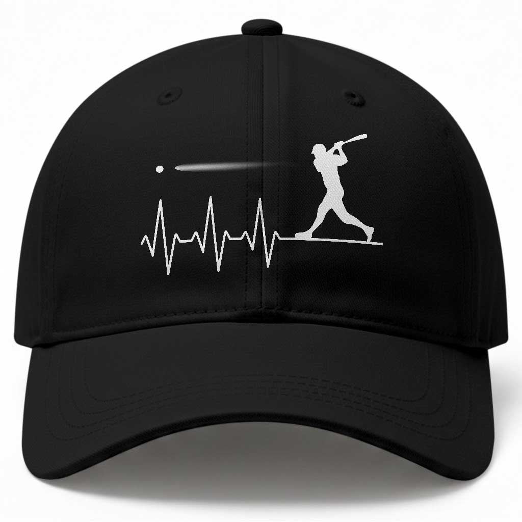 Baseball Heartbeat Line Baseball Cap Vintage Sports Lover Gift