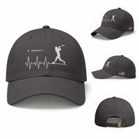 Baseball Heartbeat Line Baseball Cap Vintage Sports Lover Gift
