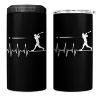 Baseball Heartbeat Line 4 in 1 Can Cooler Tumbler Vintage Sports Lover Gift