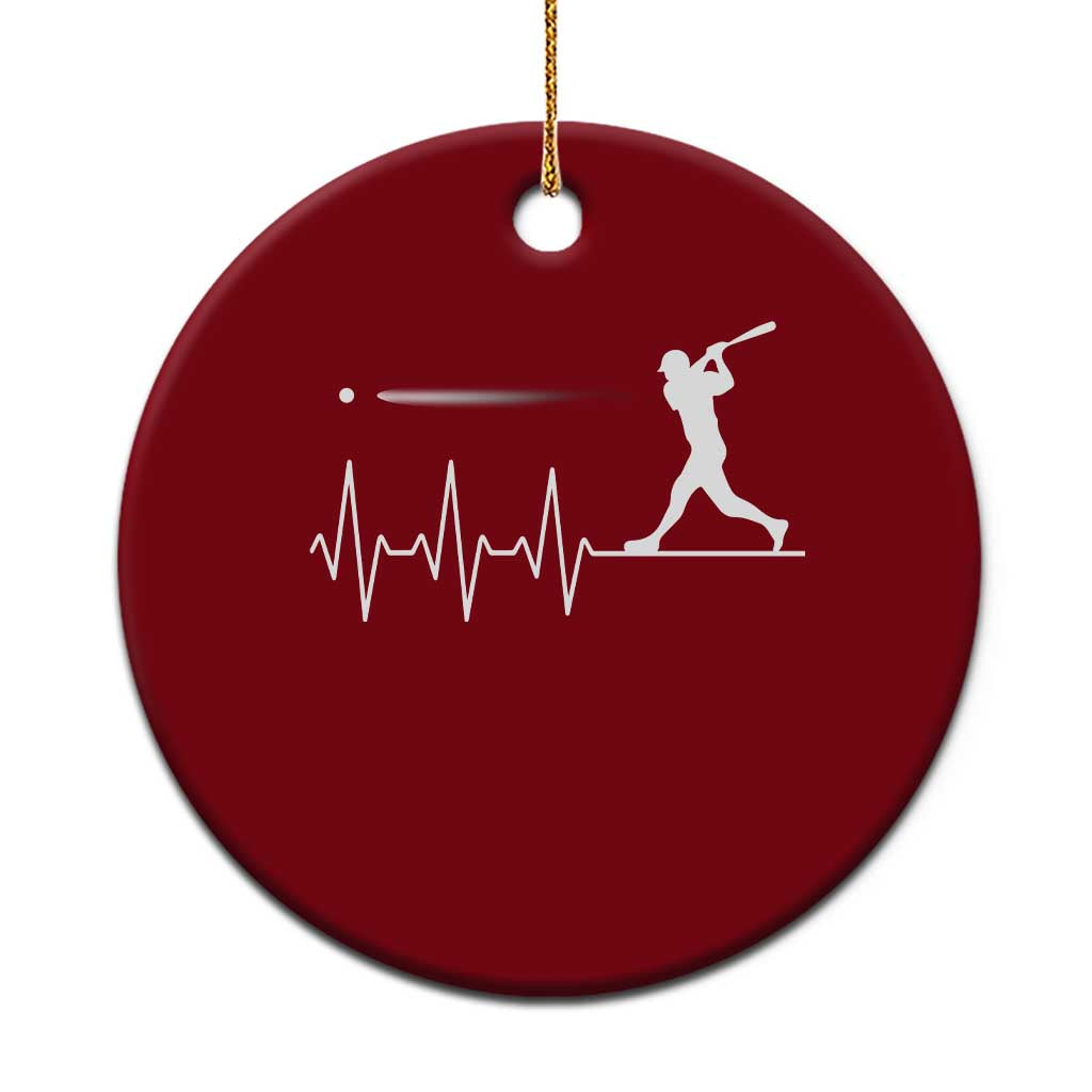 Baseball Heartbeat Line Ceramic Ornament Vintage Sports Lover Gift