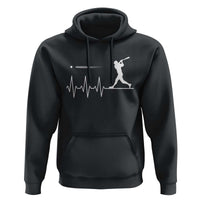 Baseball Heartbeat Line Hoodie Vintage Sports Lover Gift