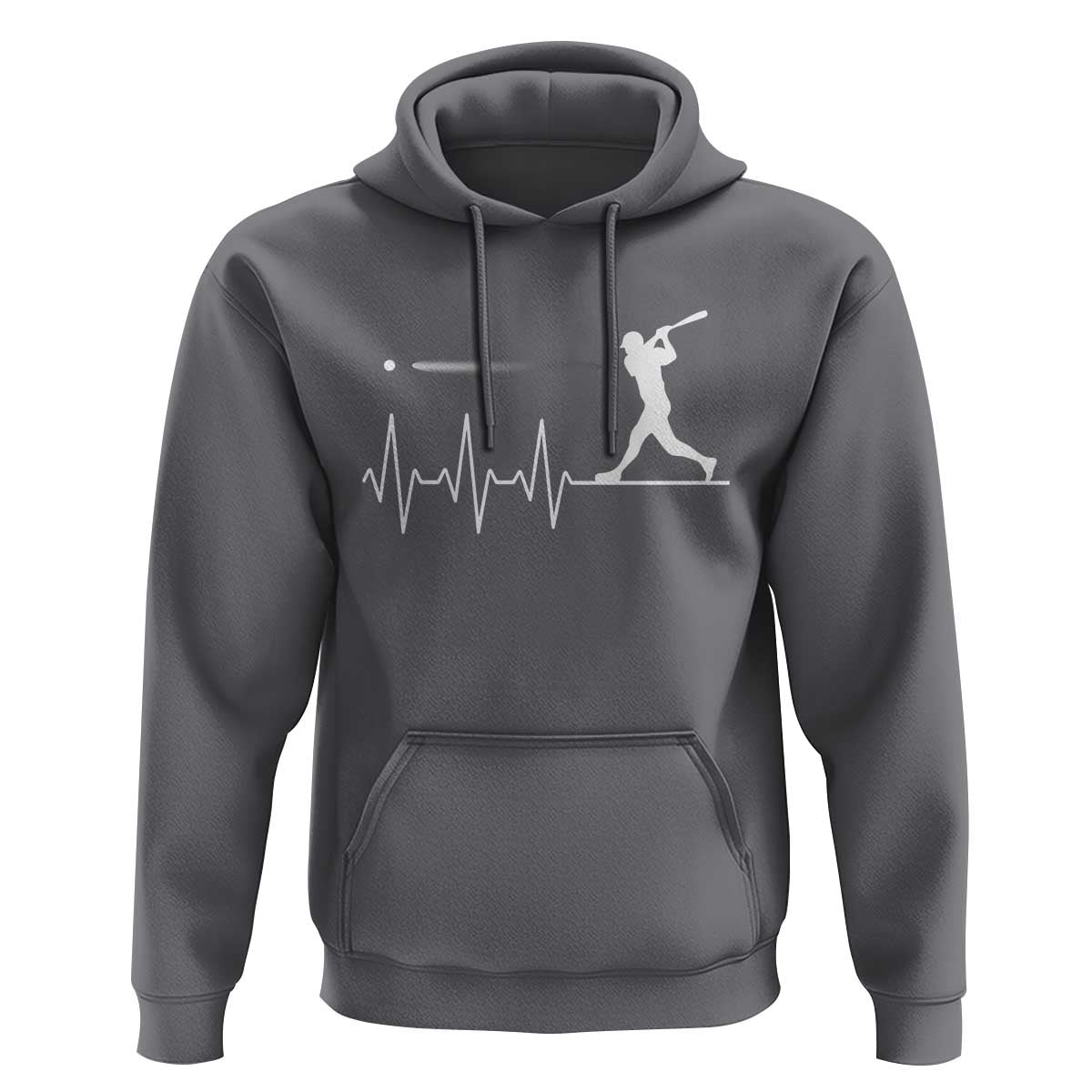 Baseball Heartbeat Line Hoodie Vintage Sports Lover Gift