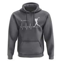 Baseball Heartbeat Line Hoodie Vintage Sports Lover Gift