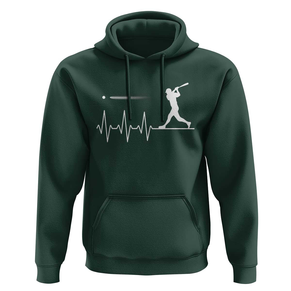 Baseball Heartbeat Line Hoodie Vintage Sports Lover Gift