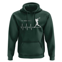 Baseball Heartbeat Line Hoodie Vintage Sports Lover Gift