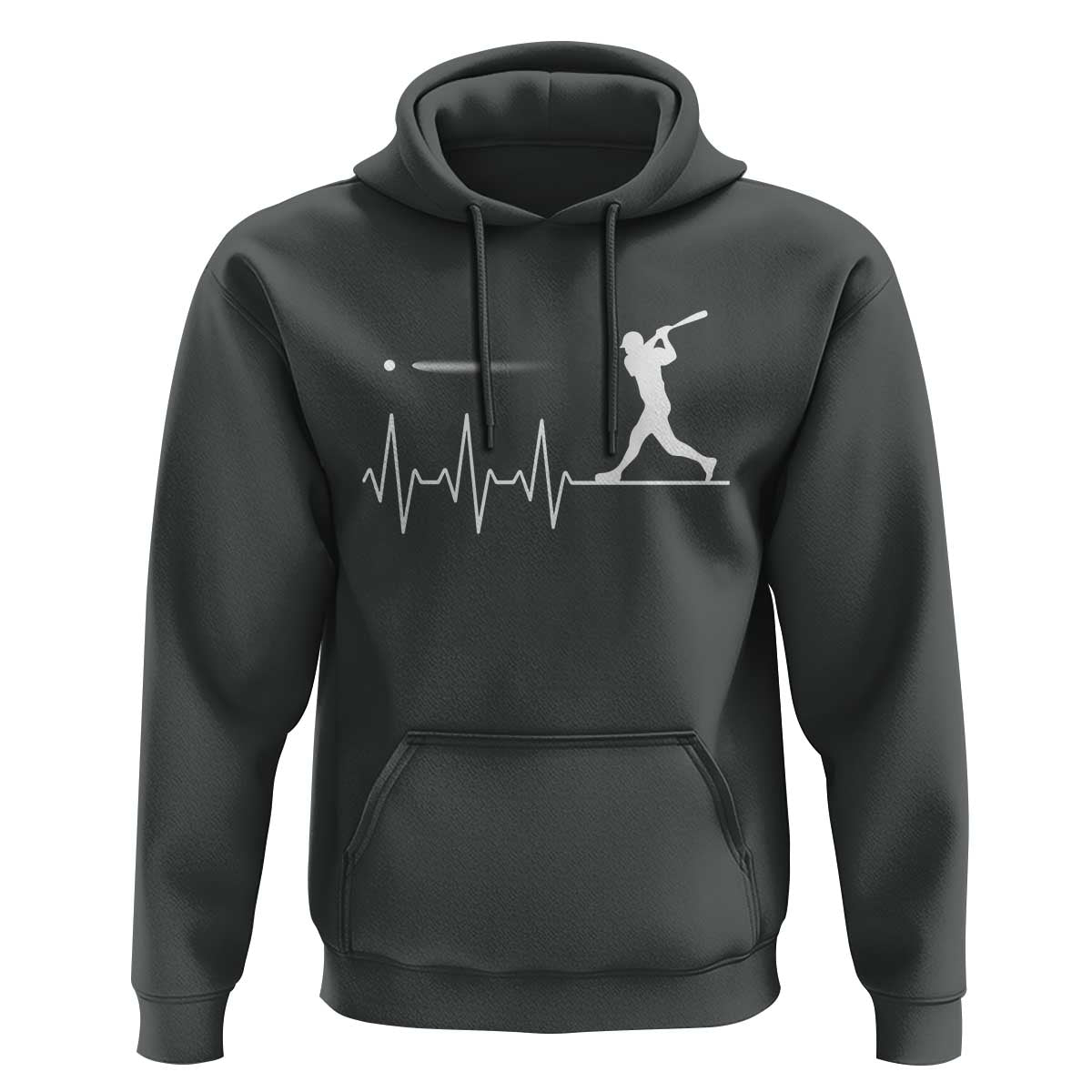 Baseball Heartbeat Line Hoodie Vintage Sports Lover Gift