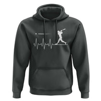 Baseball Heartbeat Line Hoodie Vintage Sports Lover Gift