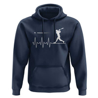 Baseball Heartbeat Line Hoodie Vintage Sports Lover Gift