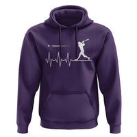 Baseball Heartbeat Line Hoodie Vintage Sports Lover Gift
