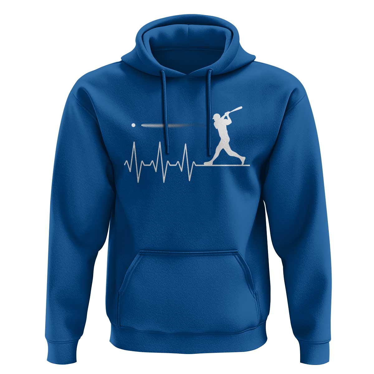 Baseball Heartbeat Line Hoodie Vintage Sports Lover Gift