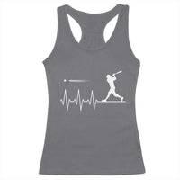 Baseball Heartbeat Line Racerback Tank Top Vintage Sports Lover Gift
