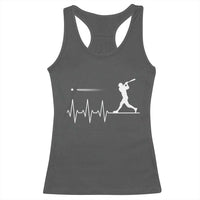 Baseball Heartbeat Line Racerback Tank Top Vintage Sports Lover Gift