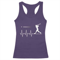 Baseball Heartbeat Line Racerback Tank Top Vintage Sports Lover Gift