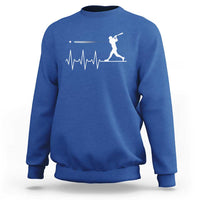 Baseball Heartbeat Line Sweatshirt Vintage Sports Lover Gift
