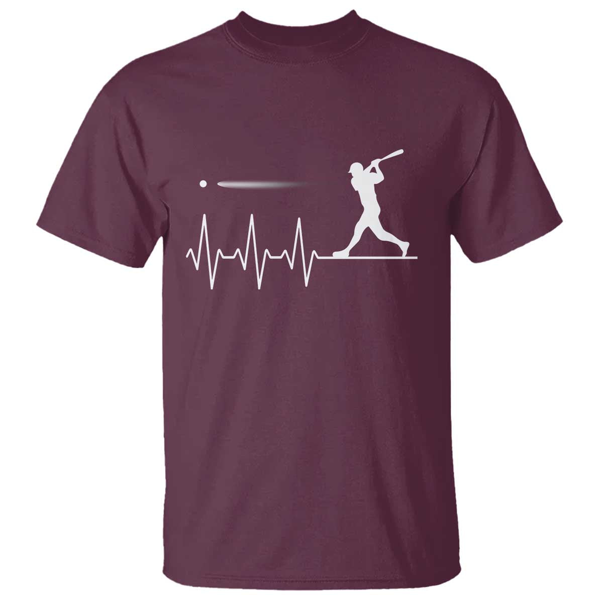 Baseball Heartbeat Line T Shirt Vintage Sports Lover Gift