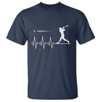 Baseball Heartbeat Line T Shirt Vintage Sports Lover Gift