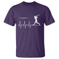 Baseball Heartbeat Line T Shirt Vintage Sports Lover Gift