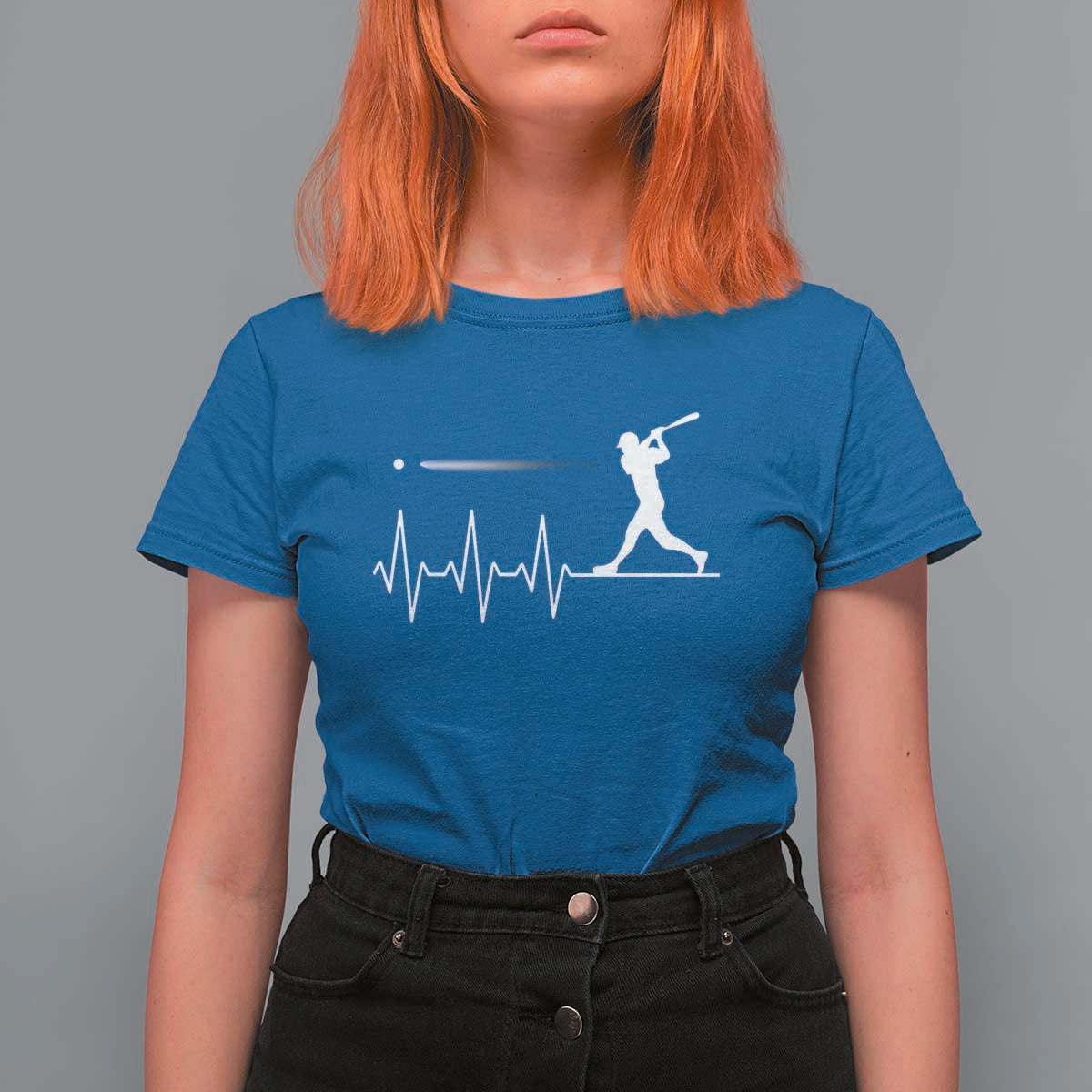 Baseball Heartbeat Line T Shirt For Women Vintage Sports Lover Gift