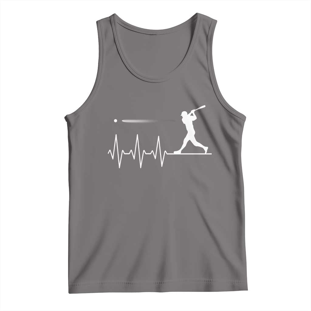 Baseball Heartbeat Line Tank Top Vintage Sports Lover Gift