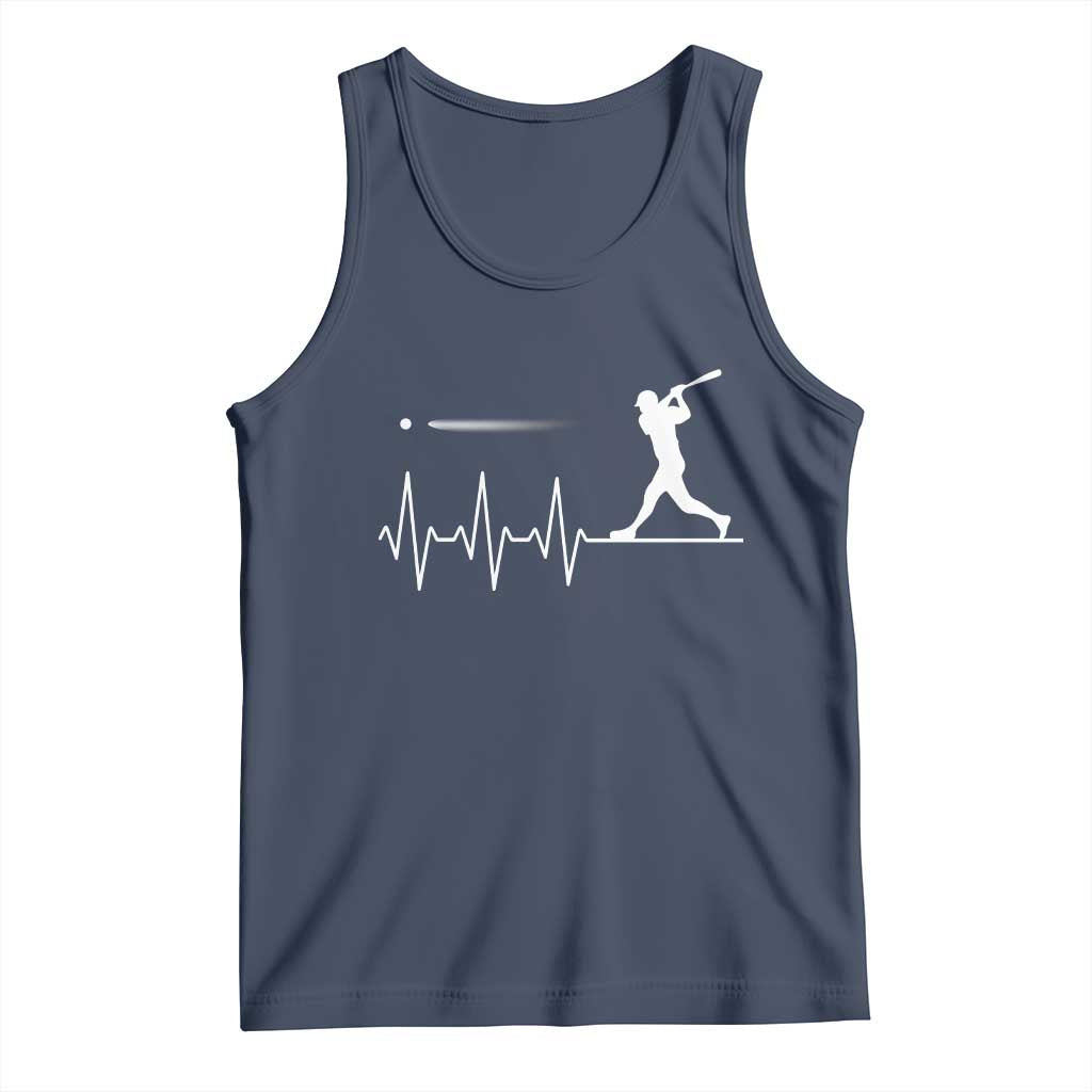 Baseball Heartbeat Line Tank Top Vintage Sports Lover Gift
