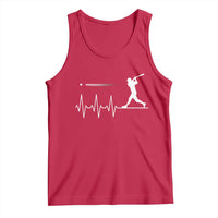 Baseball Heartbeat Line Tank Top Vintage Sports Lover Gift