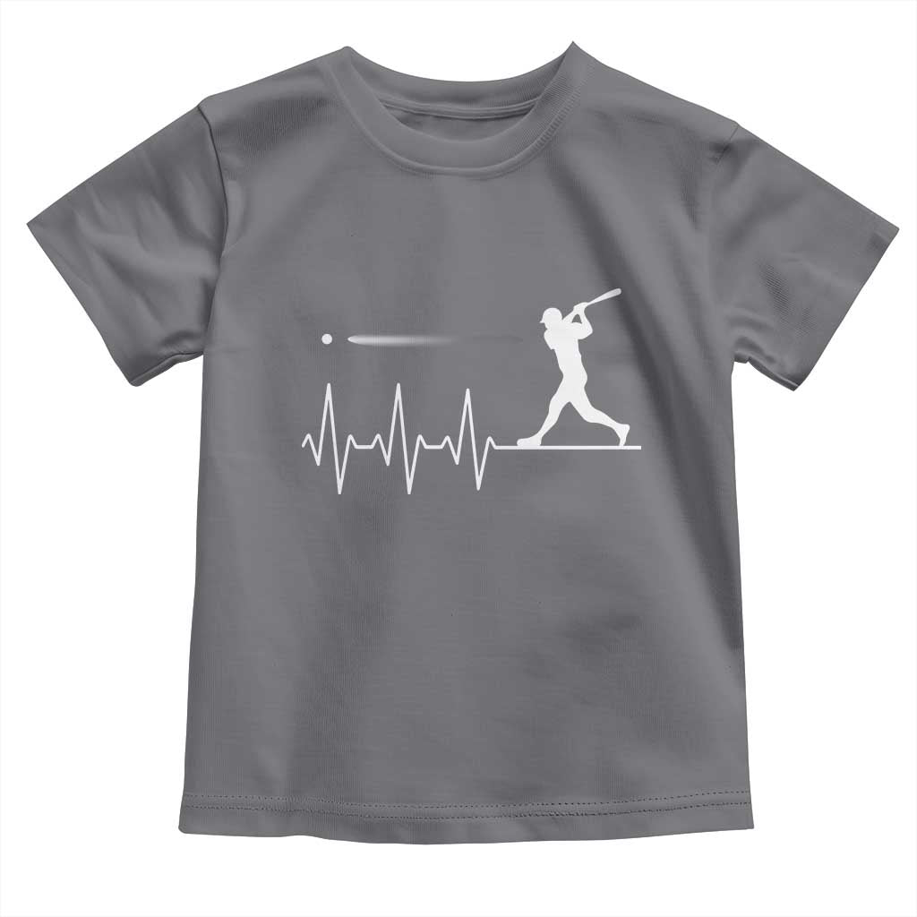 Baseball Heartbeat Line Toddler T Shirt Vintage Sports Lover Gift