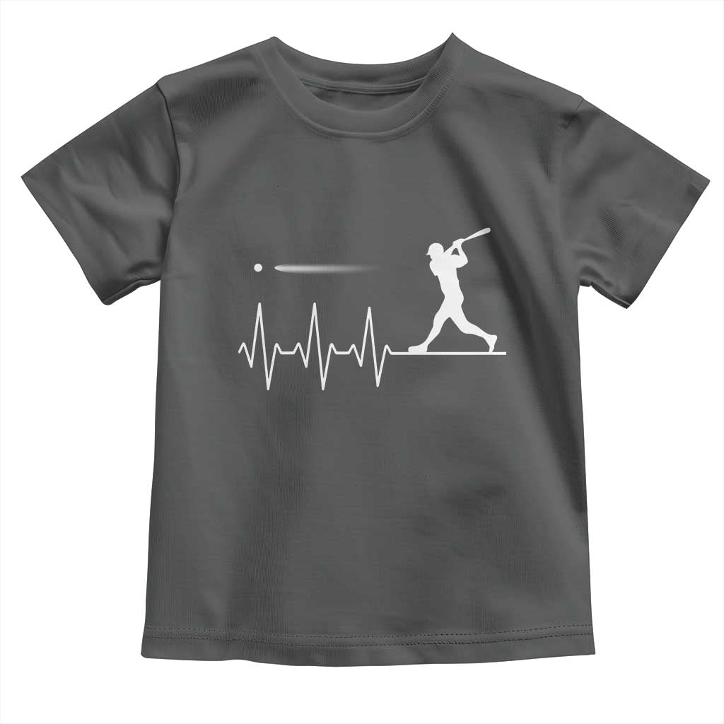 Baseball Heartbeat Line Toddler T Shirt Vintage Sports Lover Gift