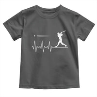 Baseball Heartbeat Line Toddler T Shirt Vintage Sports Lover Gift
