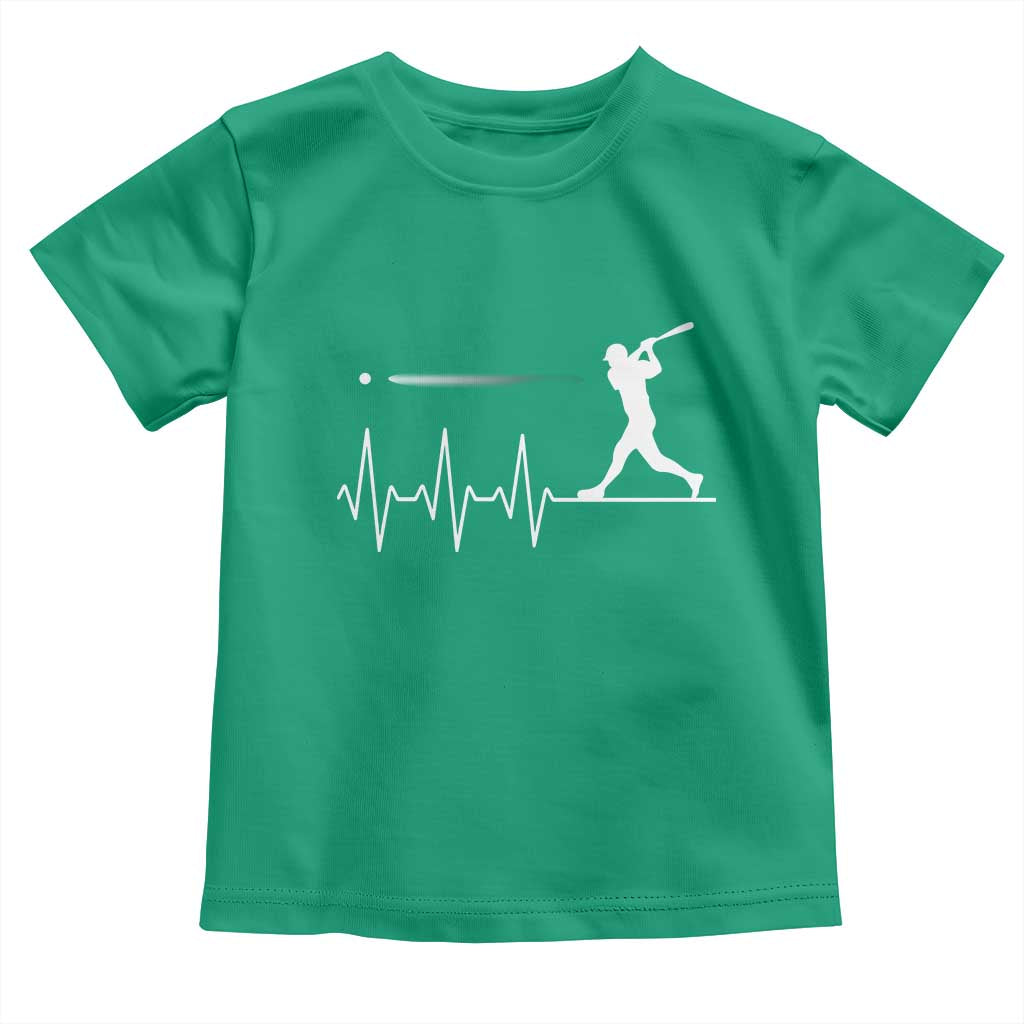 Baseball Heartbeat Line Toddler T Shirt Vintage Sports Lover Gift