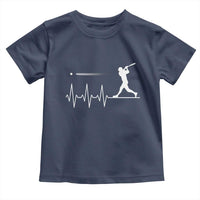 Baseball Heartbeat Line Toddler T Shirt Vintage Sports Lover Gift