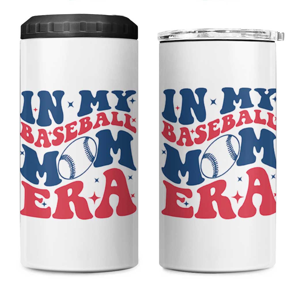 In My Baseball Mom Era 4 in 1 Can Cooler Tumbler Game Day Sports Mom