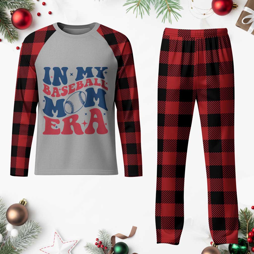 In My Baseball Mom Era Plaid Pajama Set Game Day Sports Mom