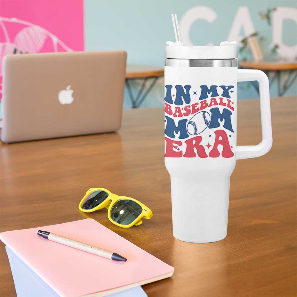 In My Baseball Mom Era Tumbler With Handle Game Day Sports Mom