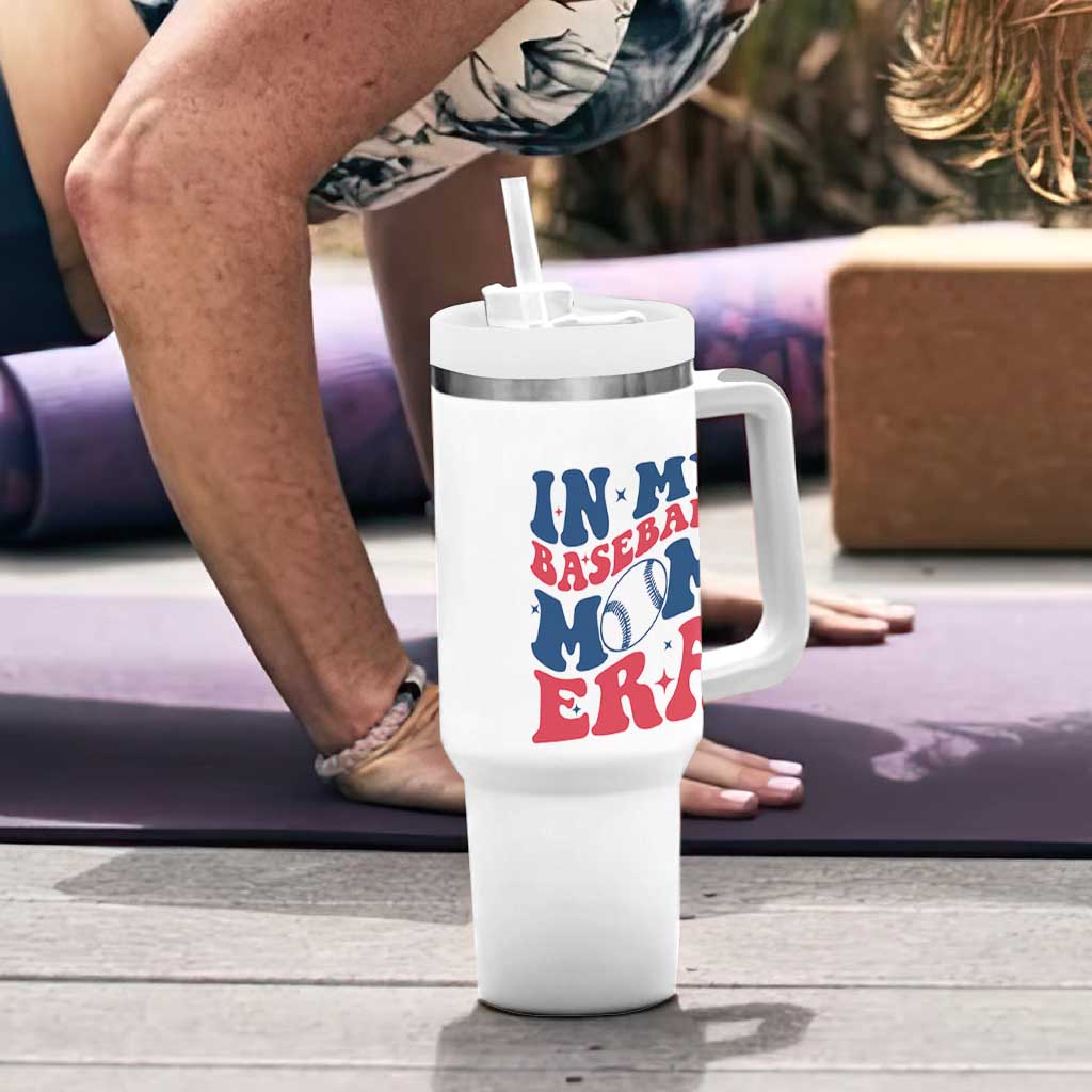 In My Baseball Mom Era Tumbler With Handle Game Day Sports Mom