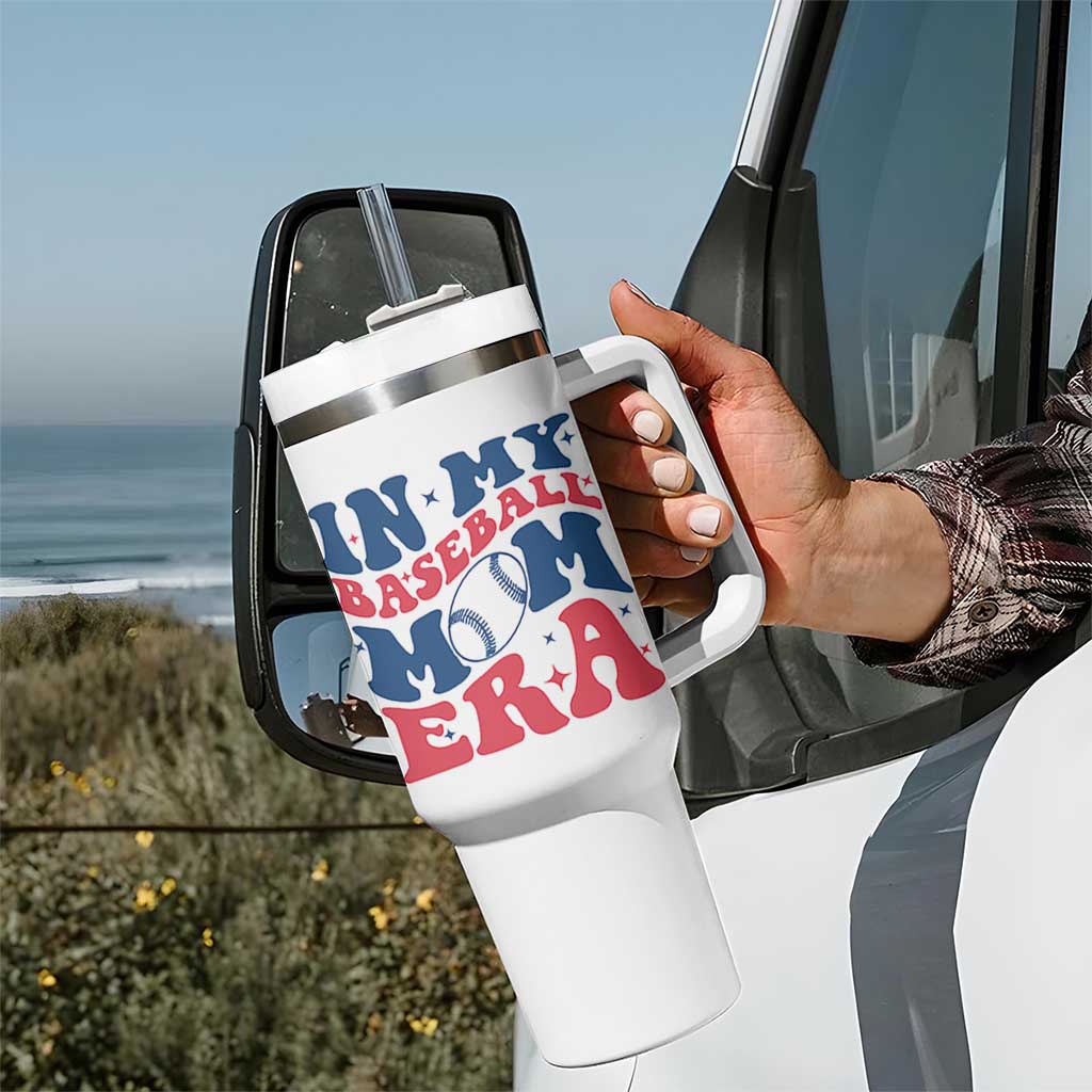 In My Baseball Mom Era Tumbler With Handle Game Day Sports Mom