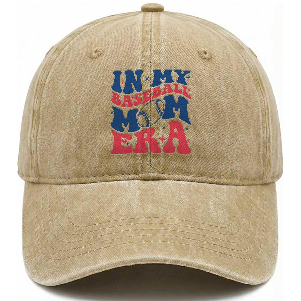In My Baseball Mom Era Washed Cotton Baseball Cap Game Day Sports Mom