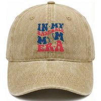 In My Baseball Mom Era Washed Cotton Baseball Cap Game Day Sports Mom