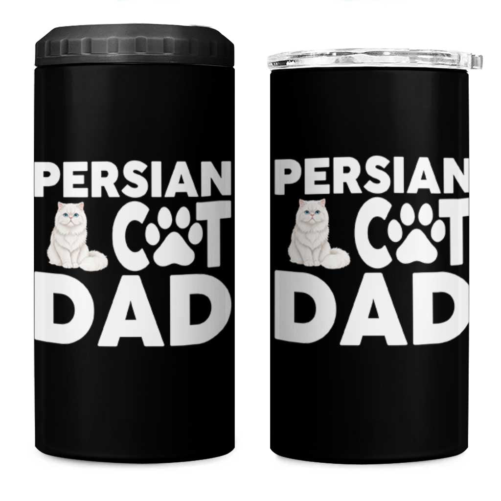 Proud Persian Cat Dad 4 in 1 Can Cooler Tumbler Funny Fluffy Cat Lover Gift