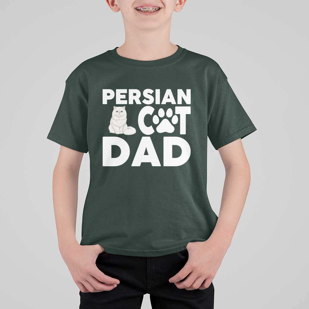 Proud Persian Cat Dad T Shirt For Kid Funny Fluffy Cat Lover Gift