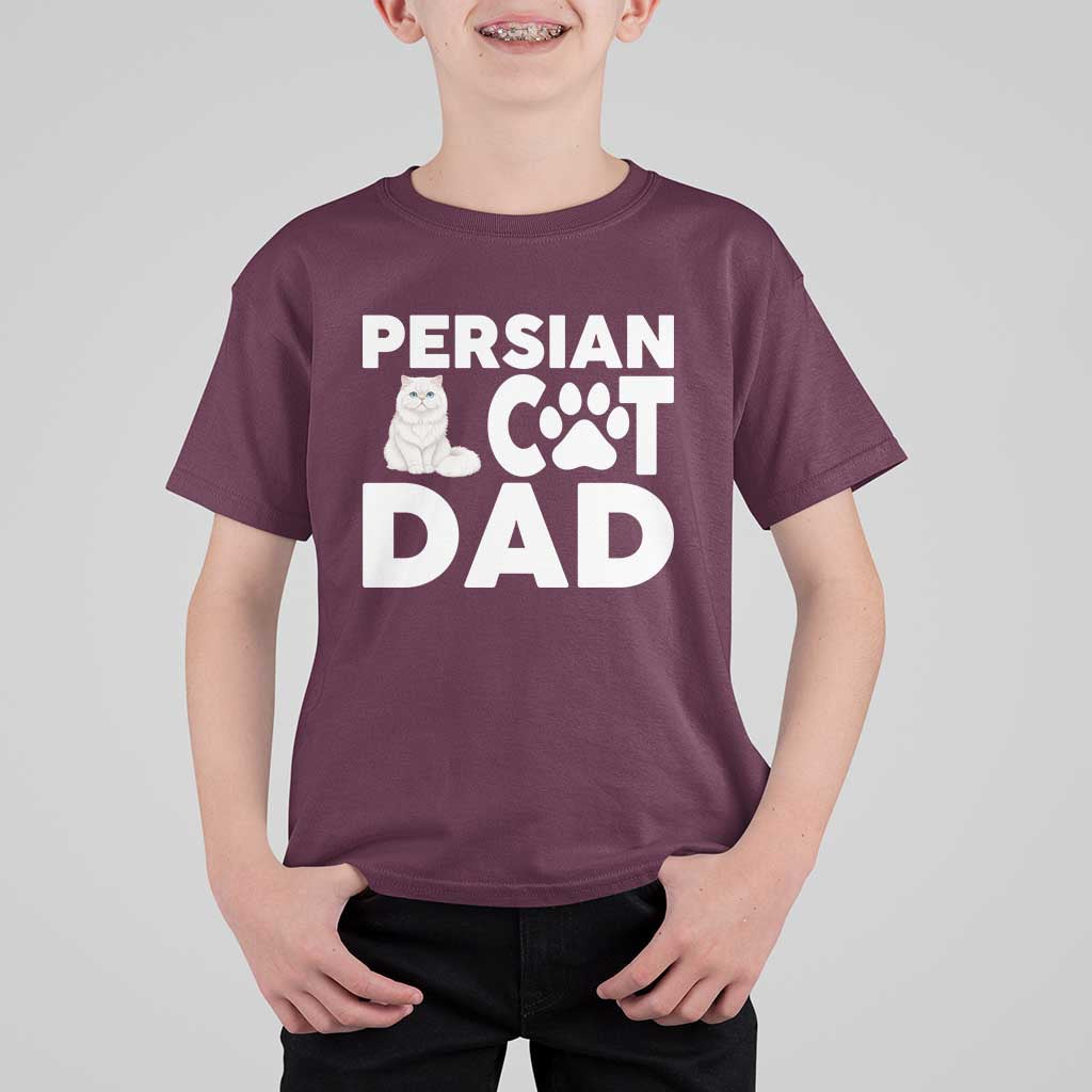 Proud Persian Cat Dad T Shirt For Kid Funny Fluffy Cat Lover Gift