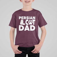Proud Persian Cat Dad T Shirt For Kid Funny Fluffy Cat Lover Gift