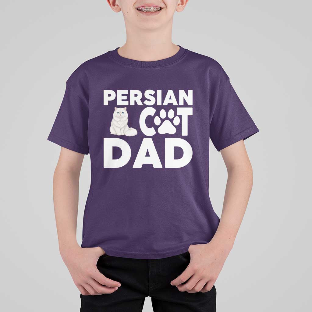 Proud Persian Cat Dad T Shirt For Kid Funny Fluffy Cat Lover Gift