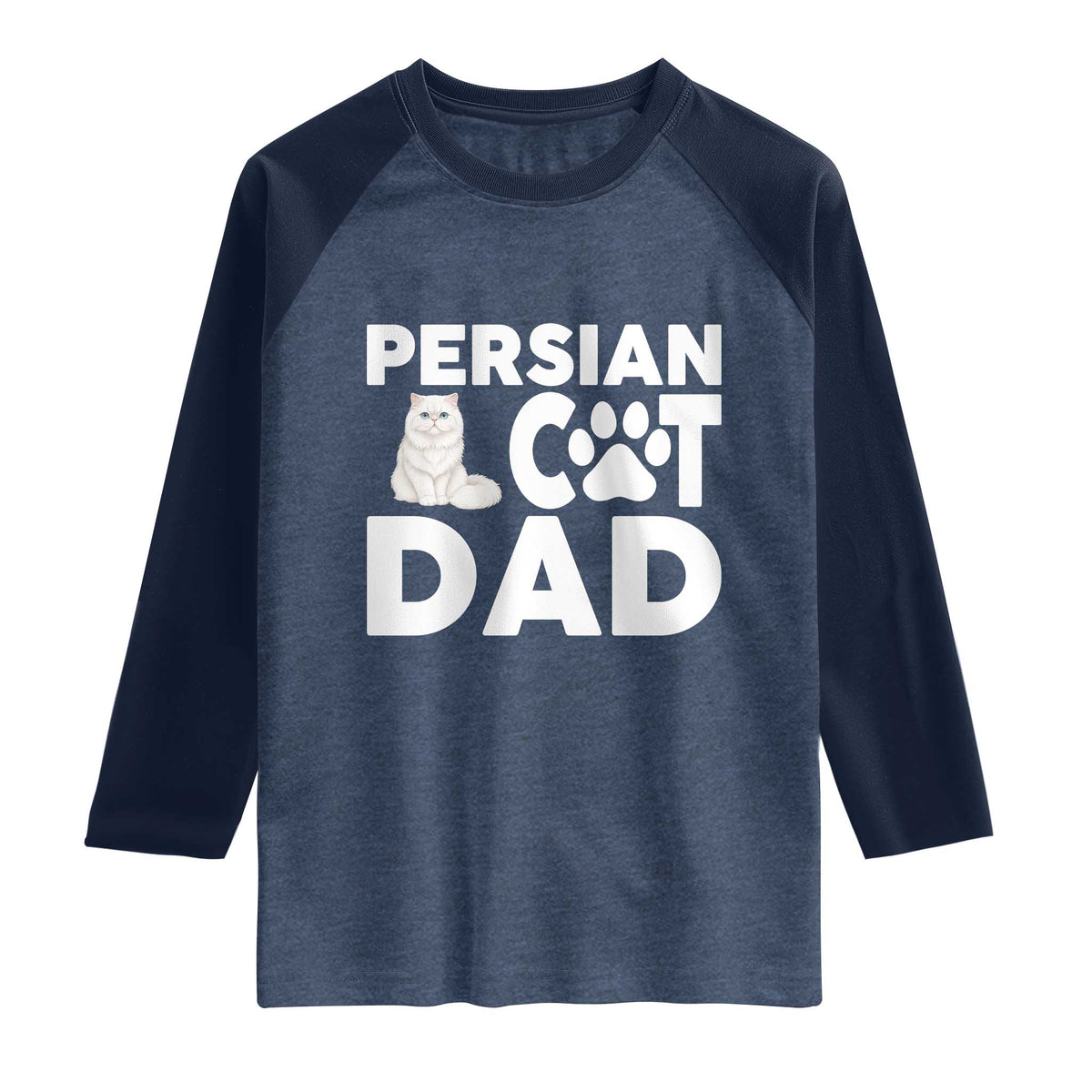 Proud Persian Cat Dad Raglan Shirt Funny Fluffy Cat Lover Gift