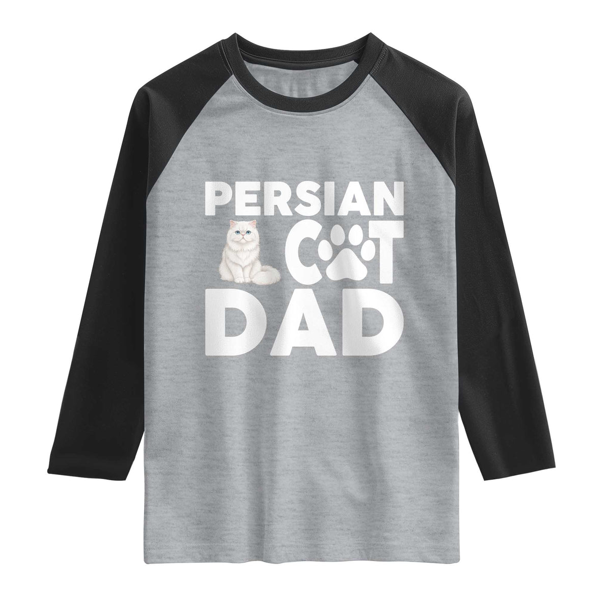 Proud Persian Cat Dad Raglan Shirt Funny Fluffy Cat Lover Gift