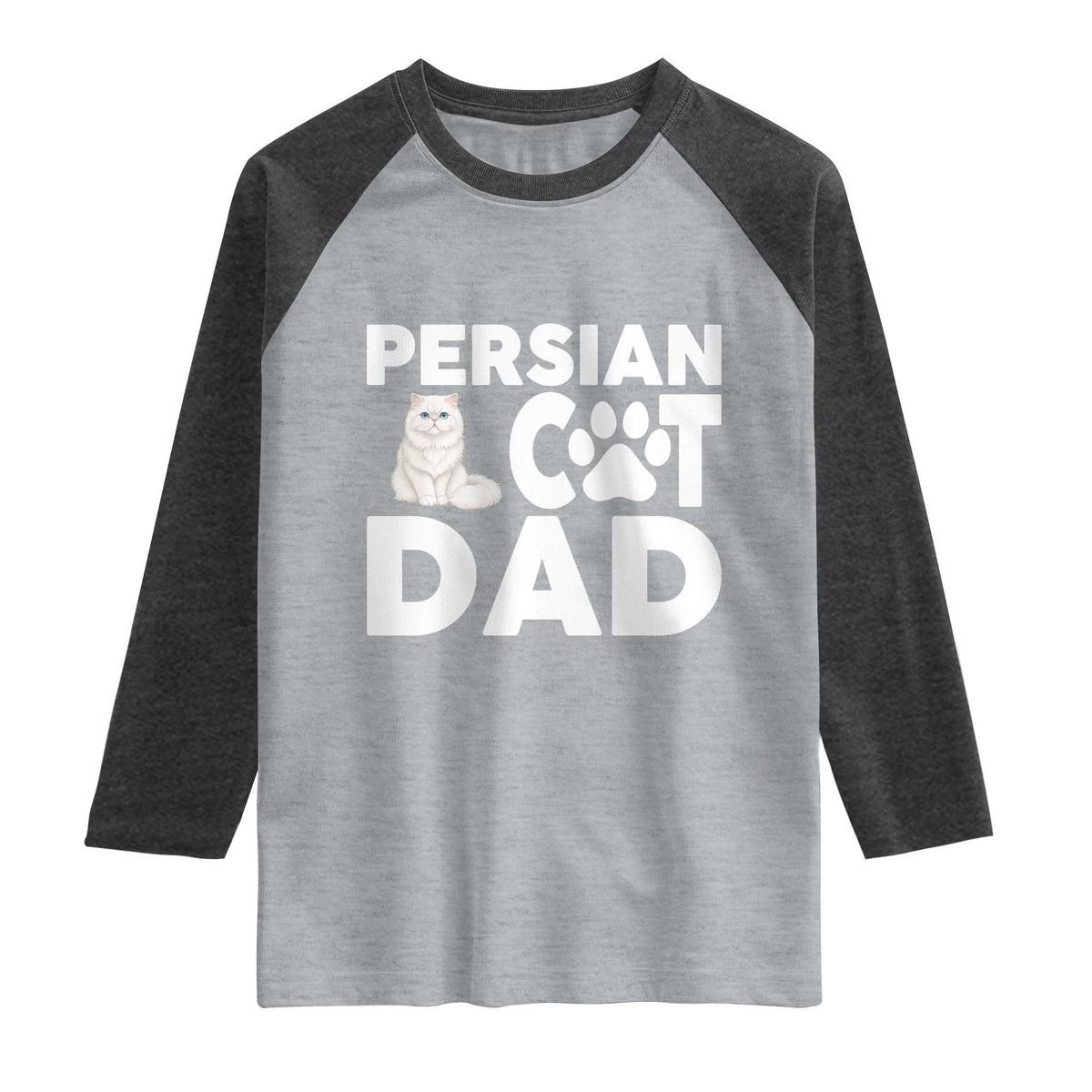 Proud Persian Cat Dad Raglan Shirt Funny Fluffy Cat Lover Gift