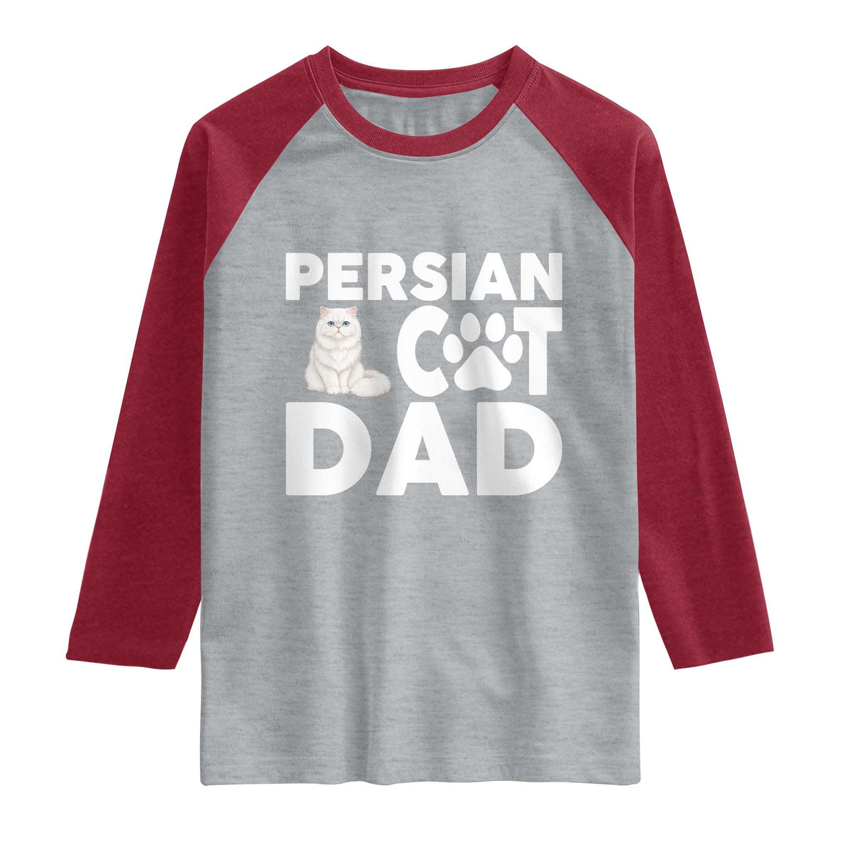 Proud Persian Cat Dad Raglan Shirt Funny Fluffy Cat Lover Gift