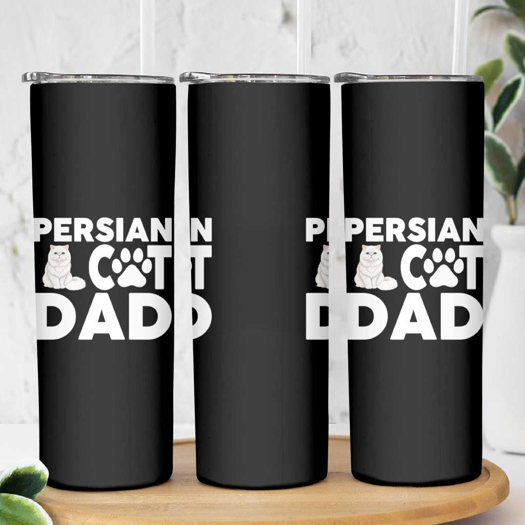 Proud Persian Cat Dad Skinny Tumbler Funny Fluffy Cat Lover Gift