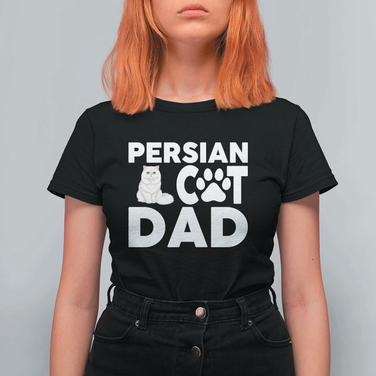 Proud Persian Cat Dad T Shirt For Women Funny Fluffy Cat Lover Gift